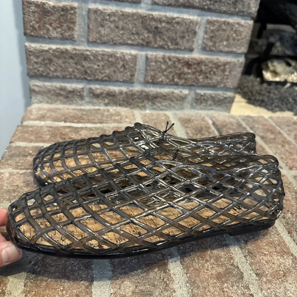 MIA Womens Darleene Jelly Mesh Slip On Flat Open Grid Rubber Shoes Gray Sz 10 - Picture 12 of 15